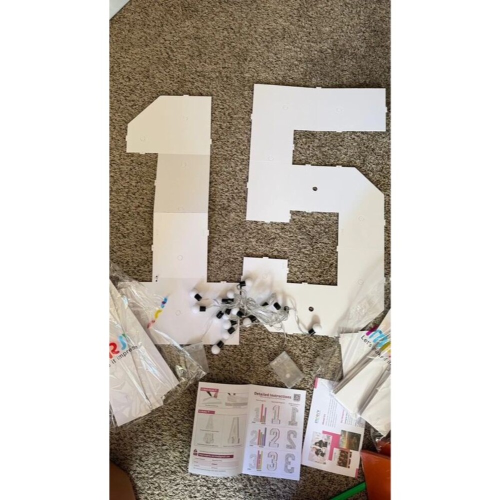 DIY Light Up Marquee Numbers 15 Quinceañera Sweet Fifteen Birthday Party Decor